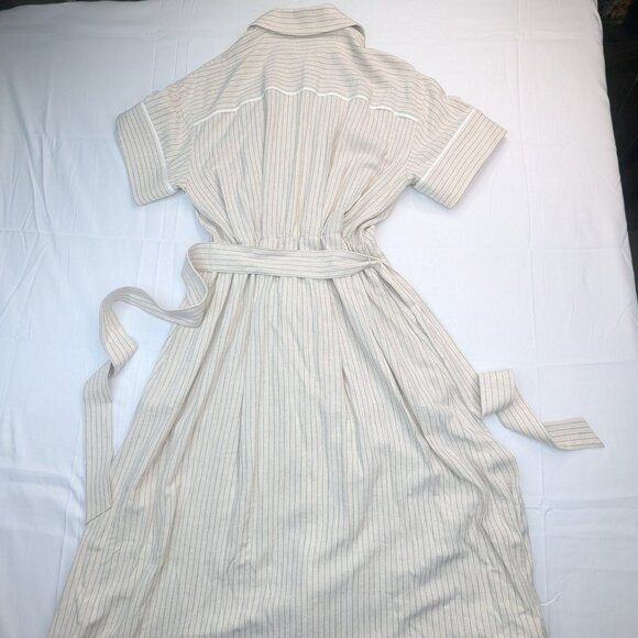 Tuckernuck Natural Stripe Kate Dress Size Xs Tan Cream Color - Picture 9 of 16